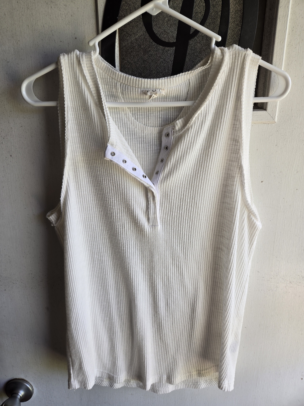 POL Womens Ribbed Raw Hem Sleeveless Tank